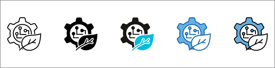 Green Technology Icon Pack Multistyle Illustration