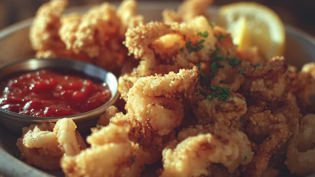 fried calamari, squid