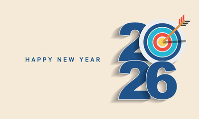 2026 Happy New Year Background Design. Greeting Card, Banner, Poster. Vector Illustration.