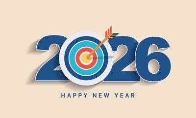 2026 Happy New Year Background Design. Greeting Card, Banner, Poster. Vector Illustration.
