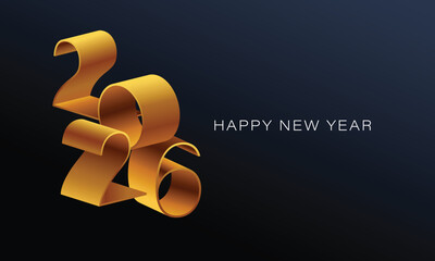2026 Happy New Year Background Design. Greeting Card, Banner, Poster. Vector Illustration.