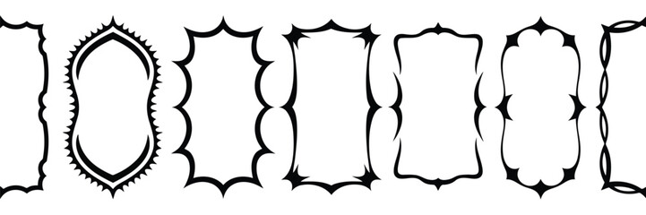 Ornate black gothic frames collection borders