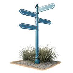 Directional signpost with multiple arrows pointing different ways