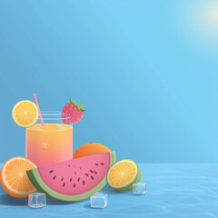 simple illustration summer hit background