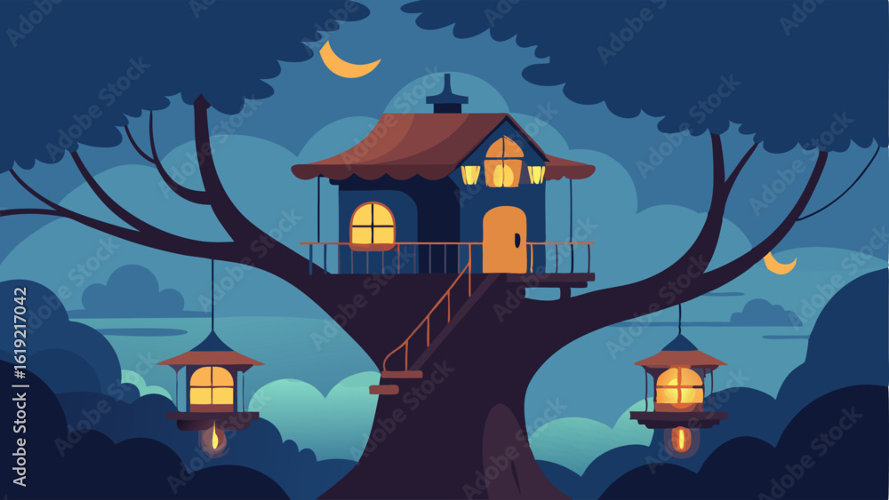 Aufkleber charming canopy home a delightful house situated high in the branches of a massive tree featuring a 