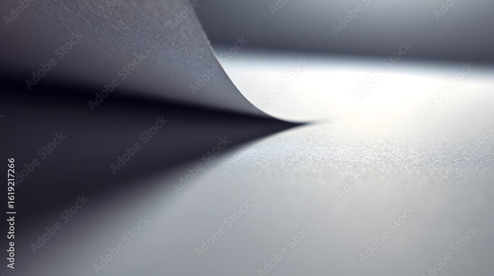 Aufkleber close-up view of a sheet of paper with a sharp crease.