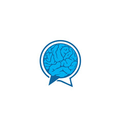 Brain Chat Logo – Intelligence and Communication Icon
