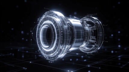 Futuristic 3D Rendering of a High-Tech Mechanical Component Design