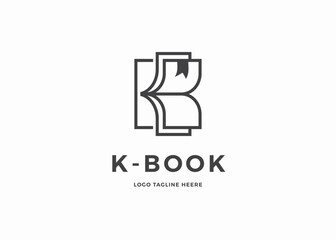 Initial Letter K with Curl Sheet for Paper Print Page logo design