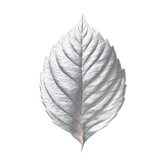 Obraz premium Silver metallic silver leaf isolated on transparent background isolated on a transparent background
