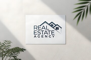 Real Estate Agency written over house image sleek realty banner for professional promotion customizable space for advertising copy listing offers or agency details logo-inspired layout