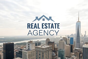Banner design with Real Estate Agency title stylish and professional home layout space for text advertising realty or housing listings logo-style appearance ideal for promotion