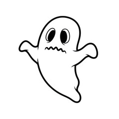 Naklejka premium Illustration of a cute and simple ghost illustration with a slightly worried expression for halloween designs isolated on transparent background