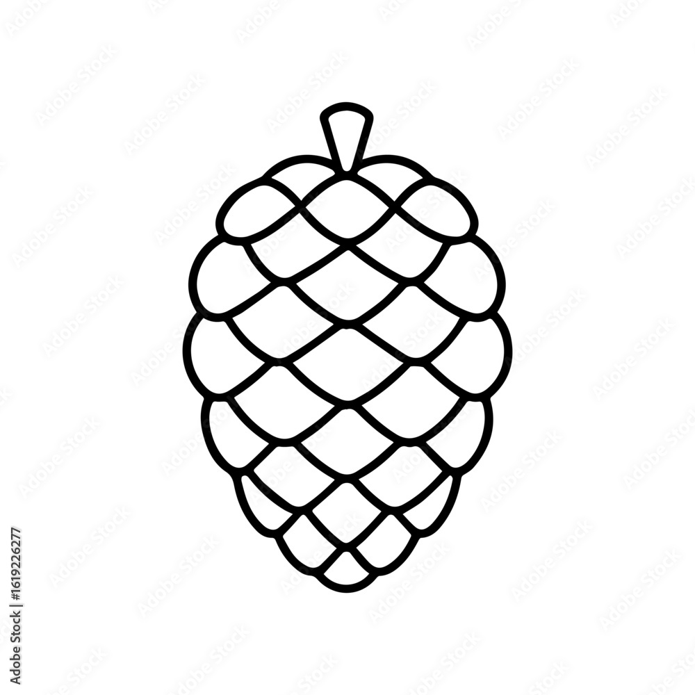 Poster line icon pine cone vector on white background vector line icon on white background
