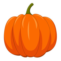 Vector illustration of an Orange Pumpkin isolated on a white background.