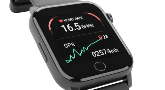 Advanced Fitness Smartwatch PNG for Health Tracking and Activity Monitoring