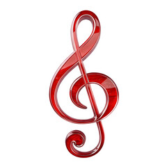 Fototapeta premium Vibrant red treble clef symbol with a textured design