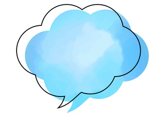 水彩風のシンプルなフキダシ　モコモコ