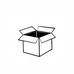 White gift box with ribbon and open packaging illustration