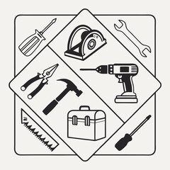 Obraz premium construction tools icon set