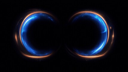 Futuristic Blue Light Ring Abstract Background, Digital Energy Circle Design for Poster, Wallpaper, Banner, Presentation, Technology