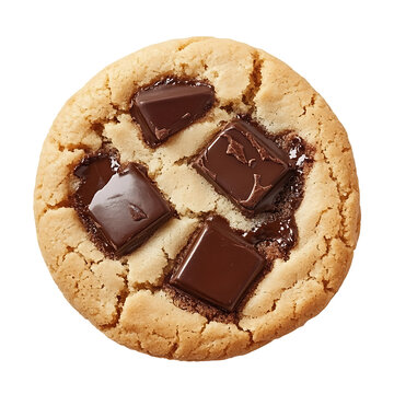Golden cookie with chocolate chunks embedded in a soft, crumbly texture