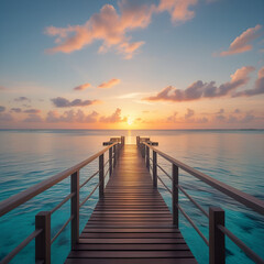 Obraz premium sunset on the pier