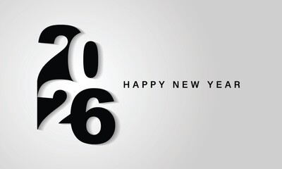 2026 Happy New Year Background Design. Greeting Card, Banner, Poster. Vector Illustration.