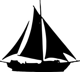 sailing ship silhouette, boat, sail, sailboat, sailing, yacht, sea, water, ship, ocean, travel, sport, nautical, vessel, wind, vector, sky, silhouette, vacation, cruise, race, summer, sails, mast, ill