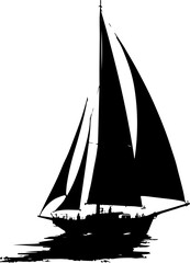 sailing ship silhouette, boat, sail, sailboat, sailing, yacht, sea, water, ship, ocean, travel, sport, nautical, vessel, wind, vector, sky, silhouette, vacation, cruise, race, summer, sails, mast, ill