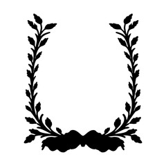 silhouette wreath laurel leaf