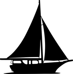 sailing ship silhouette, boat, sail, sailboat, sailing, yacht, sea, water, ship, ocean, travel, sport, nautical, vessel, wind, vector, sky, silhouette, vacation, cruise, race, summer, sails, mast, ill