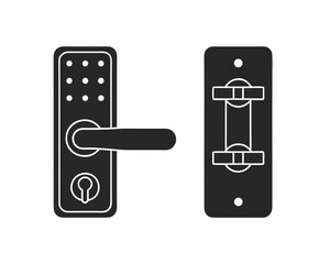 Smart lock vector silhouette illustration isolated on white background
