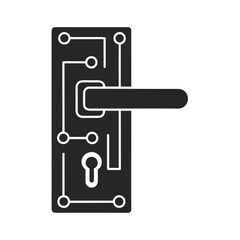 Smart lock icon vector silhouette illustration isolated on white background