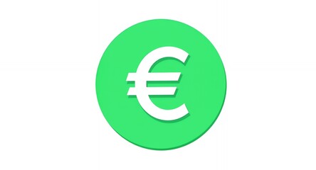 Obraz premium Green Circle Euro Currency Symbol Icon Design