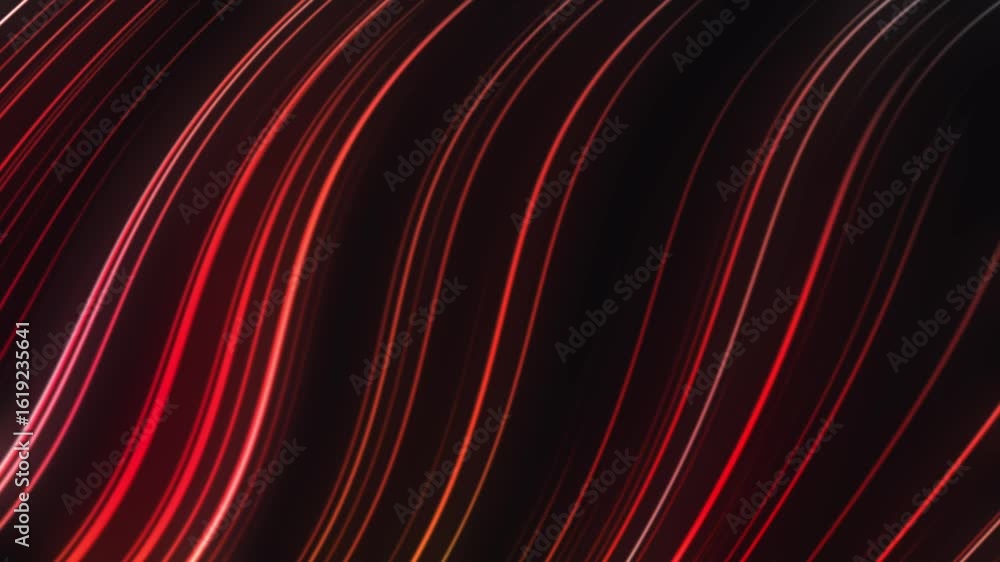 Poster a black background with diagonal lines in shades of red, yellow, and orange. the lines are moving an