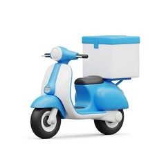 Obraz premium Modern Scooter Delivery: A sleek, stylized scooter, designed for efficient delivery, is ready to navigate the city, symbolizing swift transportation for goods and services.