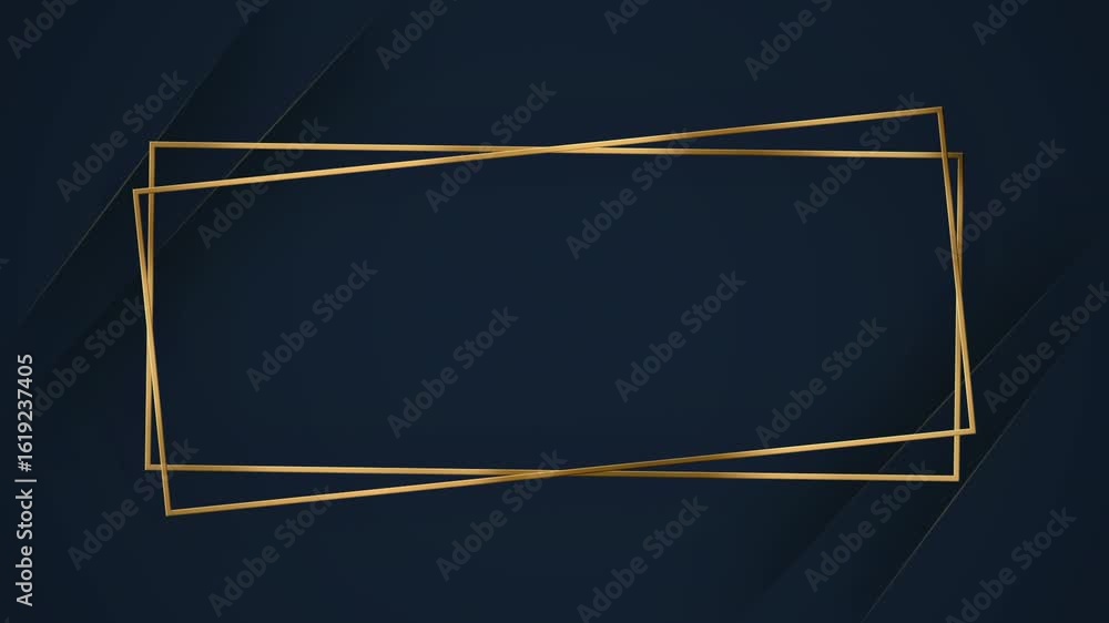 Aufkleber a simple, sleek golden frame appears on a navy blue background. the frame is composed of two thin li
