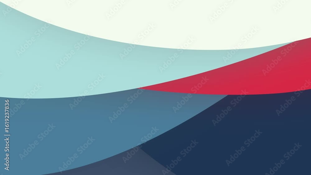 Poster a simple abstract background featuring overlapping shapes in shades of blue, red, and white. the sha