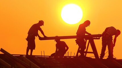 Obraz premium Workers in Hot Weather: Safety, Challenges, and Protective Measures for Heat-Exposed Labor. From construction sites and farm fields to outdoor maintenance crews and delivery personnel, workers facing