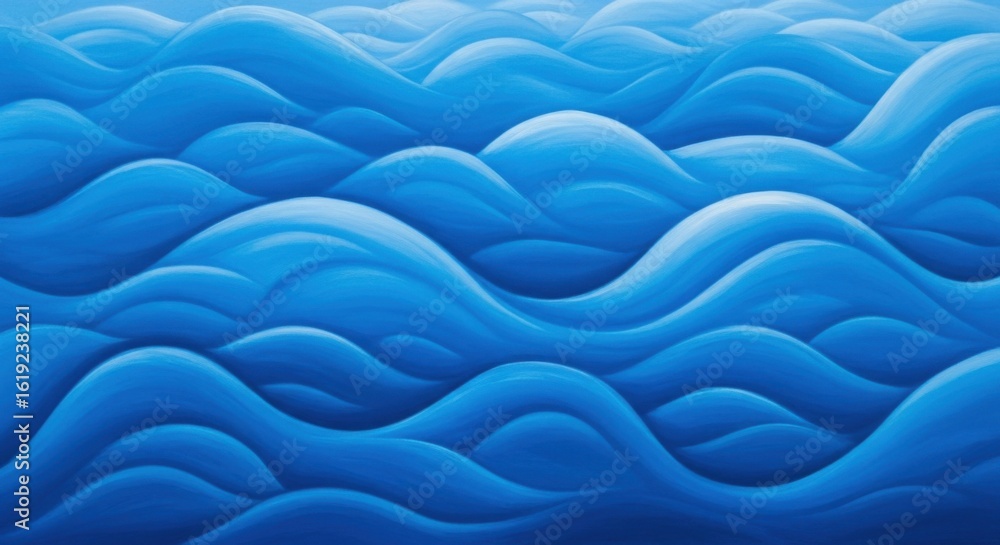 Poster blue abstract wave pattern on white background for design or background use