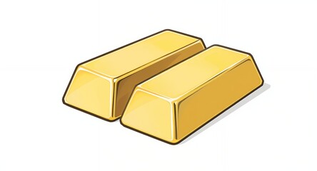 Two Gold Bars Wealth Finance Luxury Illustration
