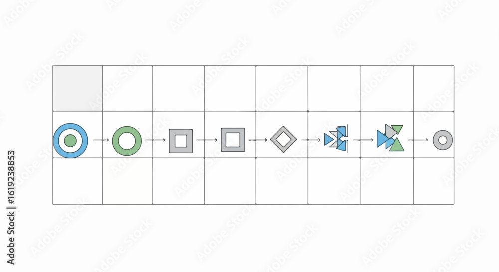 Poster dynamic process flow visualization, streamline workflow, innovation, progress, modern business solut