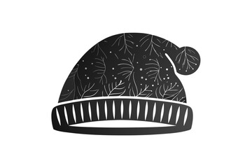 Sleeping Hat vector silhouette illustration isolated on white background