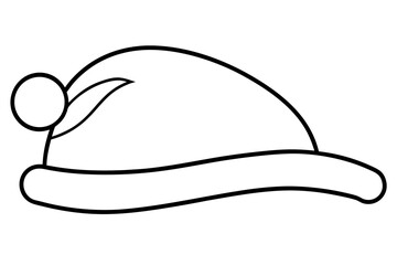 line art Sleeping Hat vector silhouette illustration isolated on white background