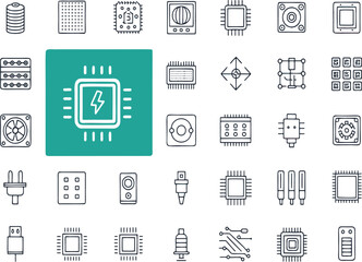 Fototapeta premium Computer components and electronic devices computer chip