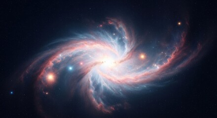 Fototapeta premium Bright Colorful Galaxy with Swirling Nebula and Stars in Deep Space