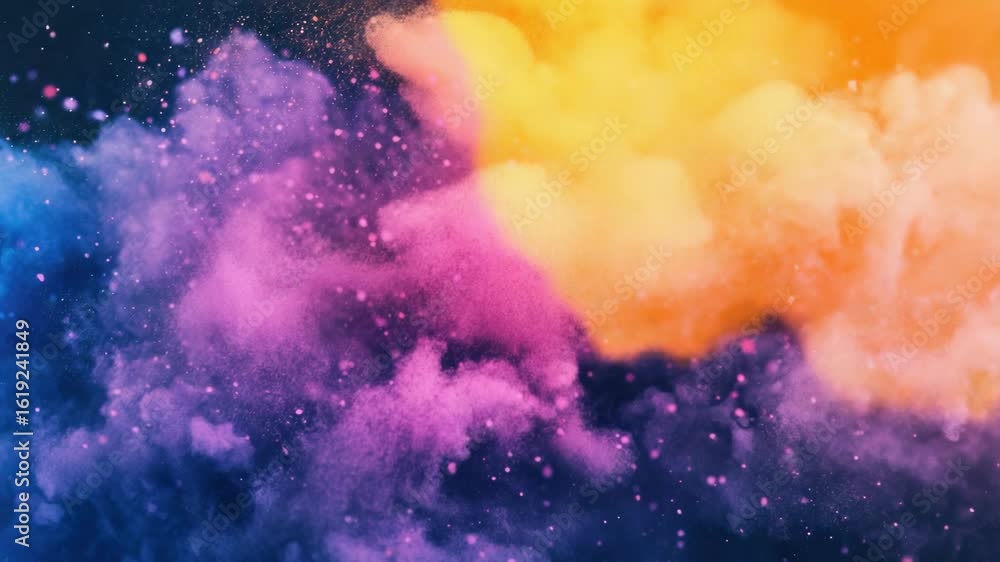 Canvas Prints a vibrant and surreal digital of a nebula filled with explosive colors.