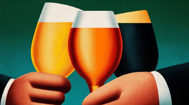 stylized retro poster design promoting craft beer tasting event