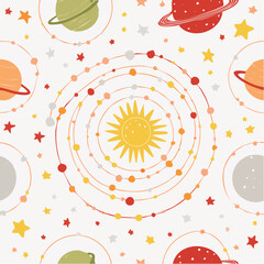 Fototapeta premium prehistoric constellation pattern in auburn and whisper svg vector
